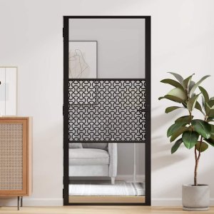 vidaXL vidaXL Drzwi szklane Fretwork Czarny 93 x 3,5 x 201,5 cm Aluminium 3
