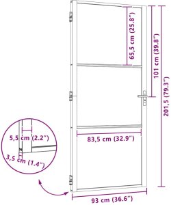 vidaXL vidaXL Drzwi szklane Fretwork Czarny 93 x 3,5 x 201,5 cm Aluminium 9