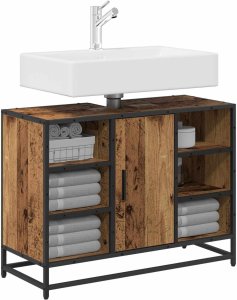 vidaXL vidaXL Szafka Łazienkowa z półką Stare drewno 80 x 33 x 60 cm 3