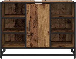 vidaXL vidaXL Szafka Łazienkowa z półką Stare drewno 80 x 33 x 60 cm 6