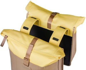 Basil Sakwa podwójna BASIL VIVE DOUBLE PANNIER BAG 28-35L, Universal Bridge System, sand/yellow 4