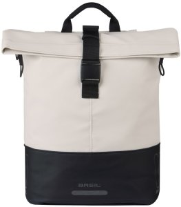 Basil Sakwa pojedyncza BASIL COVE BICYCLE SHOPPER 14-16L, MIK Hooks, off-white/black 2