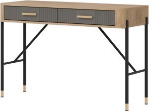 BogFran Toaletka z szufladami Biurko Stolik 120 cm Dąb Szary Złoty DANTE DT19 2