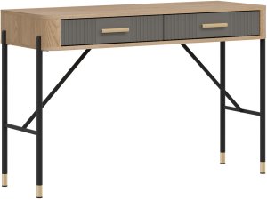 BogFran Toaletka z szufladami Biurko Stolik 120 cm Dąb Szary Złoty DANTE DT19 6