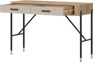 BogFran Toaletka z szufladami Biurko Stolik 120 cm Dąb Kaszmir Czarny DANTE DT19 3