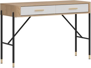 BogFran Toaletka z szufladami Biurko Stolik 120 cm Dąb Biały Złoty DANTE DT19 4