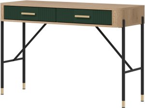 BogFran Toaletka z szufladami Biurko Stolik 120 cm Dąb Zielony Złoty DANTE DT19 2
