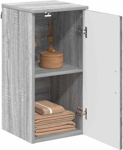 vidaXL vidaXL Szafka Łazienkowa z drzwiami Szary Sonoma 30 x 31,5 x 61 cm 3