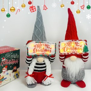 Ultimar ŚWIĄTECZNY SKRZAT KRASNAL ELF GNOM DUŻY ŚWIECĄCY LED PREZENT NA ŚWIĘTA 3