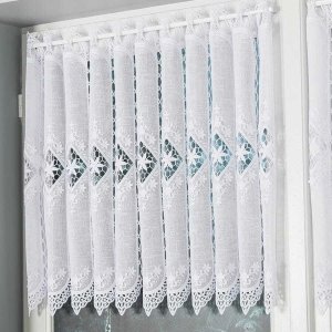 Markizeta Zazdrostka  015590 - gipiura + materiał z haftem 60cm BIAŁA 2