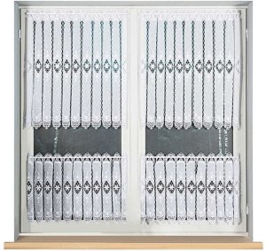 Markizeta Zazdrostka  015590 - gipiura + materiał z haftem 60cm BIAŁA 3