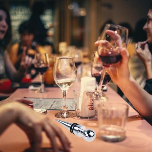 Rossner IM017 ZATYCZKA KOREK DO BUTELKI WINA BUTELEK PREMIUM WIELORAZOWY STAL DUŻY WINO 8