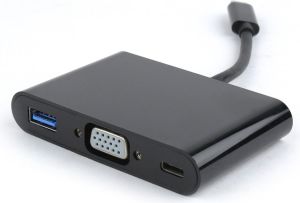 Adapter USB Gembird USB-C USB D-Sub (VGA), 0.1m, Czarny (A-CM-VGA3in1-01) 1