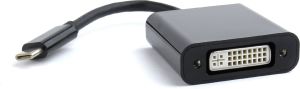 Adapter USB Gembird DVI USB-C, 0.15m, Czarny (A-CM-DVIF-01) 1