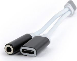 Adapter USB Gembird USB-C - Jack 3.5mm + USB-C Czarny  (CCA-UC3.5F-02) 1