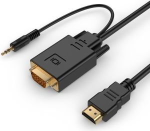 Kabel Gembird HDMI - D-Sub (VGA) + Jack 3.5mm 1.8m czarny (A-HDMI-VGA-03-6) 1