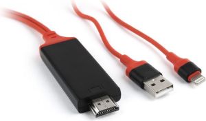 Kabel USB Gembird Lightning - HDMI 1.8 m Czerwony (CC-LMHL-01) 1