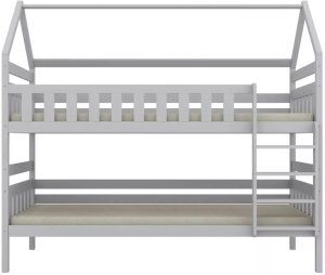 Kocot Kids Łóżko piętrowe domek FELIKS 180x90 białe drewniane trzyosobowe z szufladami KOCOT KIDS 5