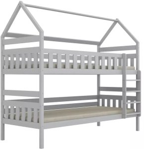 Kocot Kids Łóżko piętrowe domek FELIKS 180x90 białe drewniane trzyosobowe z szufladami KOCOT KIDS 6