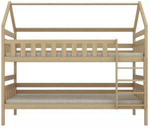 Kocot Kids Łóżko piętrowe domek FELIKS 200x80 sosna nielakierowana drewniane trzyosobowe z szufladami KOCOT KIDS 6