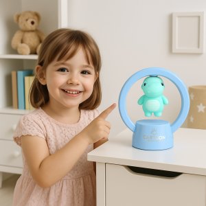 Diaway Lampka nocna dla dziecka do pokoju ozdoba dekoracja dinozaur niebieska 3