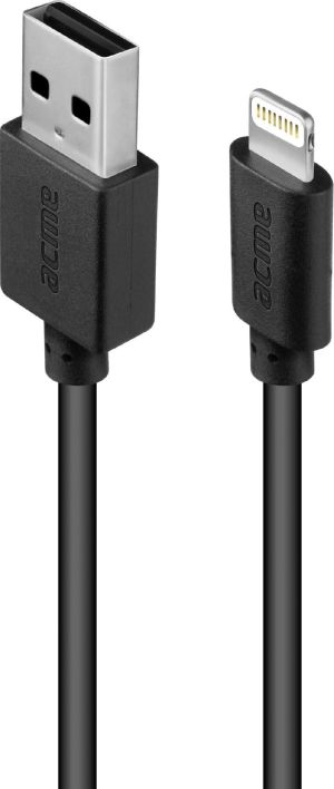Kabel USB Acme USB-A - Lightning 1 m Czarny (504424) 1