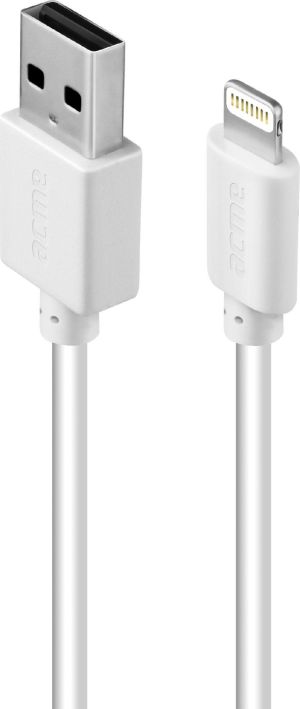 Kabel USB Acme USB-A - Lightning 1 m Biały (504425) 1