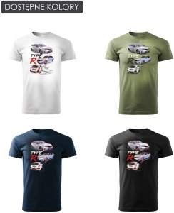 Topslang Koszulka z samochodem Honda Civic Type R męska czarna REGULAR XXL 3