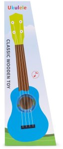 Multistore Gitara ukulele dla dzieci drewniana 4 struny nylonowe kostka do gry ECOTOYS EDUKAMP 9