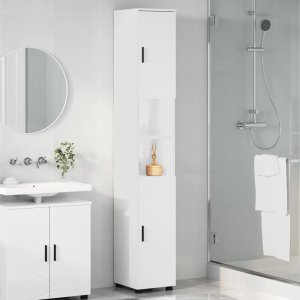 vidaXL vidaXL Szafka Łazienkowa Wysoki połysk biały 30 x 35 x 192 cm 4
