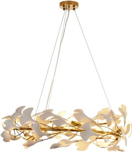 Lampa wisząca Step into Design Wisząca lampa BOTANIKA XY080P-80 Step do jadalni glamour biała złota 5