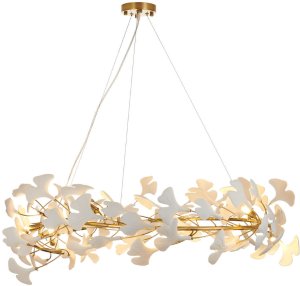 Lampa wisząca Step into Design Ceramiczna lampa zwisowa Botanika XY080P-100 Step ozdobna liście złota biała 2