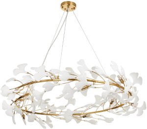 Lampa wisząca Step into Design Ceramiczna lampa zwisowa Botanika XY080P-100 Step ozdobna liście złota biała 3