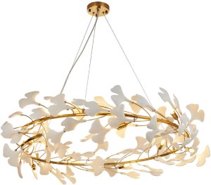 Lampa wisząca Step into Design Ceramiczna lampa zwisowa Botanika XY080P-100 Step ozdobna liście złota biała 4