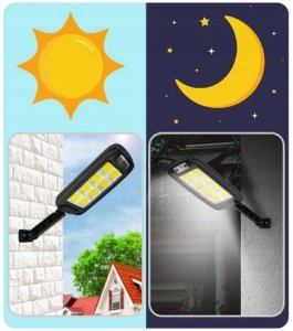 4kom.pl Lampa uliczna solarna 120 COB LED LU17 z czujnikiem ruchu i zmierzchu 5
