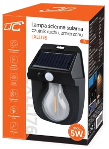 Kinkiet LTC LTC Lampa ścienna solarna COB 5W,600lm,czujnik ruchu, zmierzchu,akumul.1800mAh (ABS) 7