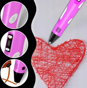 R2 Invest Długopis 3D Różowy Zestaw Drukarka Magiczny Pen Dla Dzieci + Wkłady 9M 7