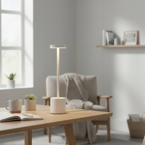 Lampa stołowa Home Styling Collection Lampka stołowa LED z ładowalną baterią, metal, 34 cm 2