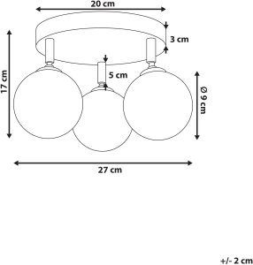 Lampa sufitowa Beliani MAVILLA Szkło Mosiężny 3