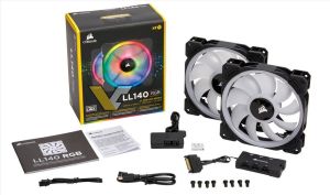 Wentylator Corsair LL140 RGB 140mm 2-pack + Lighting Node PRO (CO-9050074-WW) 12