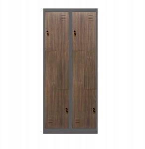 Jan Nowak Szafa metalowa ubraniowa JULIA 800 x 1850 x 450 mm Eco Design* antracytowa/ orzech 2