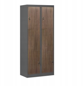 Jan Nowak Szafa metalowa ubraniowa JULIA 800 x 1850 x 450 mm Eco Design* antracytowa/ orzech 3