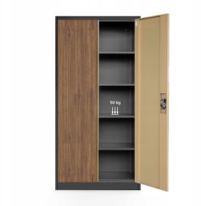 Jan Nowak Szafa biurowa na dokumenty antracytowa/orzech Eco* Design JAN, 900 x 1850 x 400 mm 3