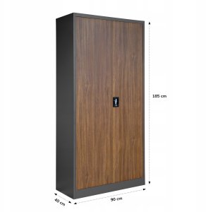 Jan Nowak Szafa biurowa na dokumenty antracytowa/orzech Eco* Design JAN, 900 x 1850 x 400 mm 4