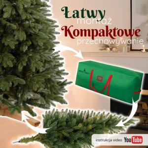 Springos Choinka sztuczna 210 cm sosna zielona PE Royal Trees premium drzewko świąteczne jak żywe UNIWERSALNY 6