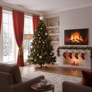 Springos Choinka sztuczna 220 cm sosna leśna jak żywa Royal Trees premium z drewnianym stojakiem UNIWERSALNY 14