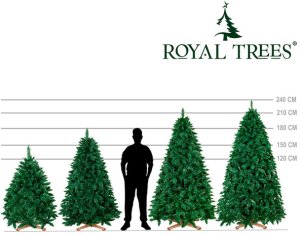 Springos Choinka sztuczna 220 cm sosna leśna jak żywa Royal Trees premium z drewnianym stojakiem UNIWERSALNY 18
