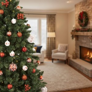 Springos Choinka sztuczna 220 cm sosna leśna jak żywa Royal Trees premium z drewnianym stojakiem UNIWERSALNY 8
