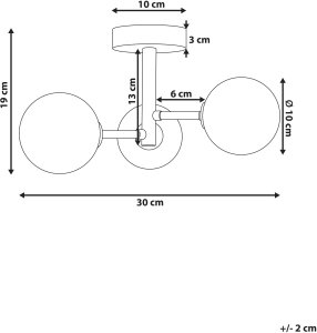 Lampa sufitowa Beliani MARICAO Szkło Mosiężny 3