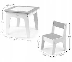 Milly Mally Milly Mally Zestaw mebli Olaf - Stolik i dwa krzesełka Grey 3